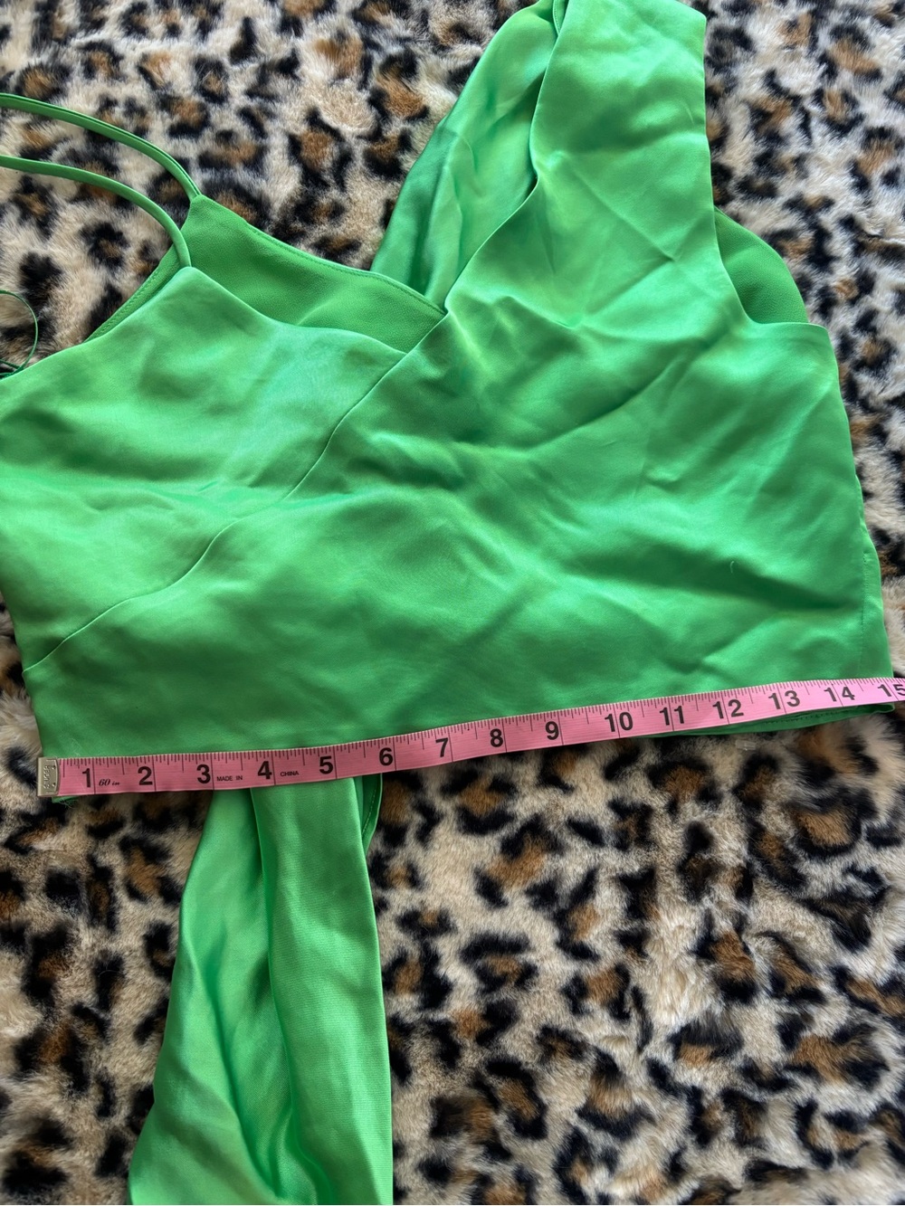 Zara Green silk tie crop top - Picture 5 of 6